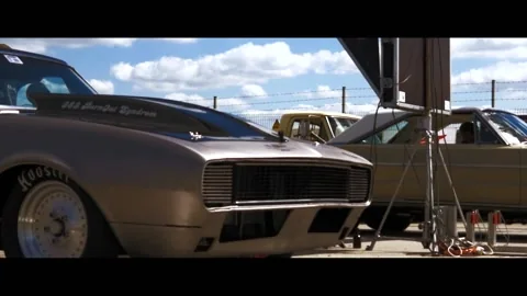 Cinematic shot of a classic automobile